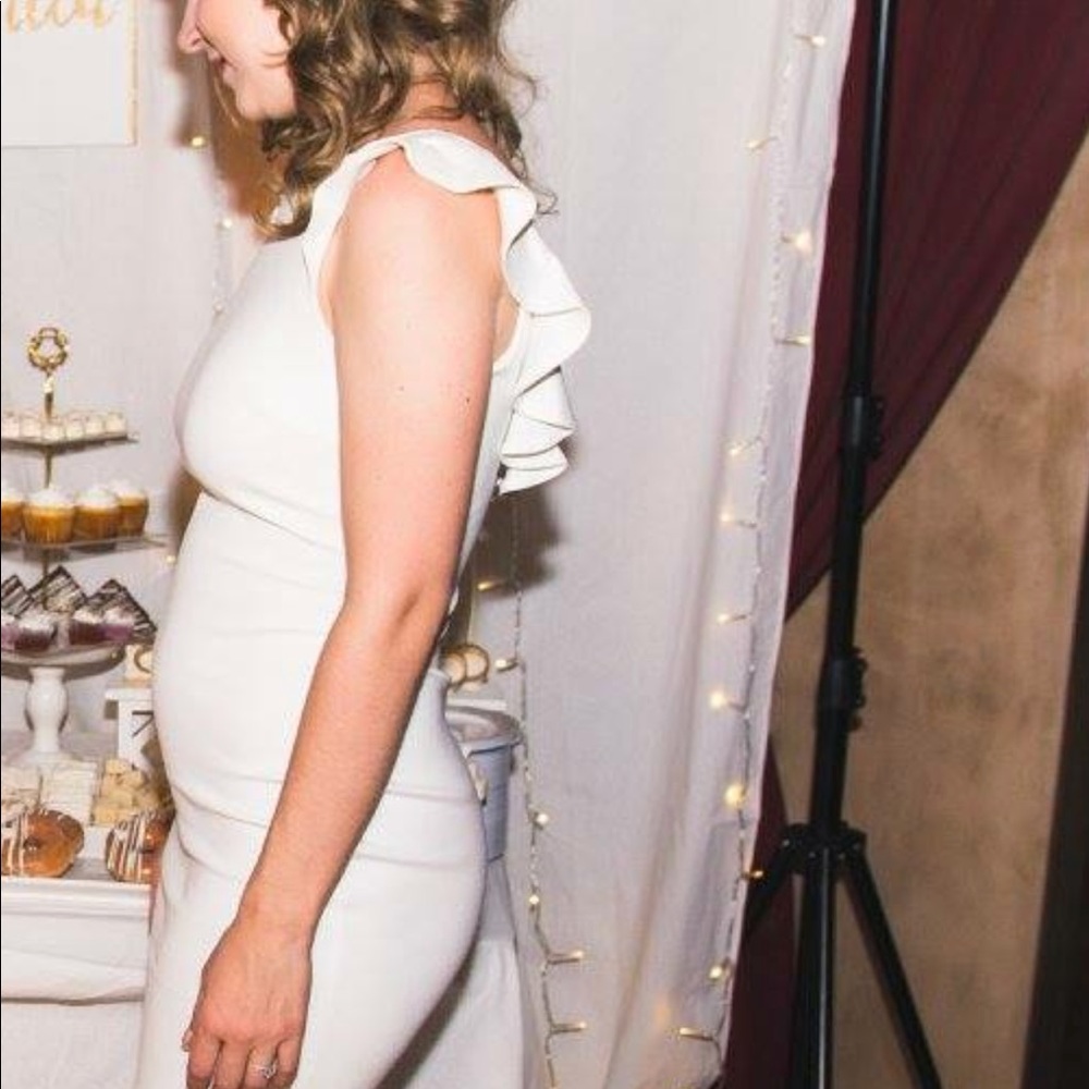 White engagement dress from Lulus